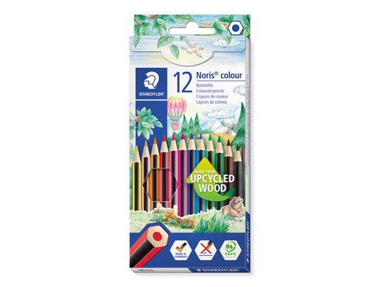 Lapices de colores staedtler upcycled wood ecologico 12 colores en caja de carton