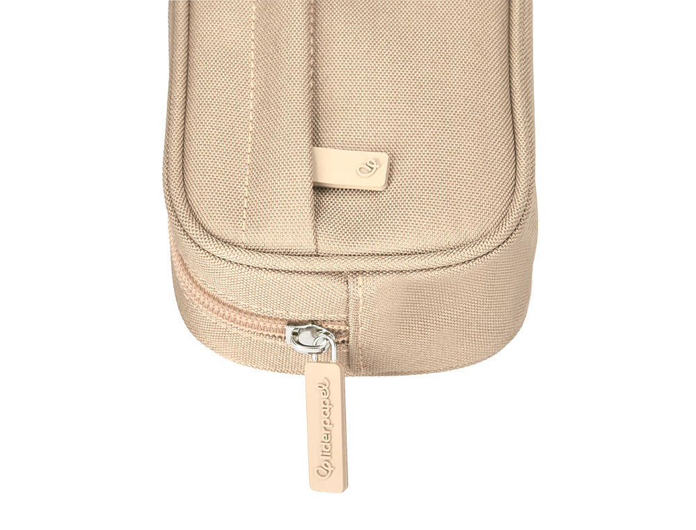 Estuche portatodo liderpapel classic ovalado 2 cremalleras con bolsillo delantero 210x90mm