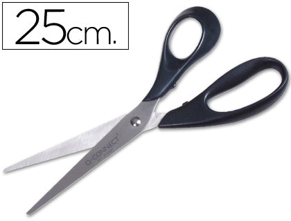 Tijera oficina q-connect inoxidable 10" 25 cm blister