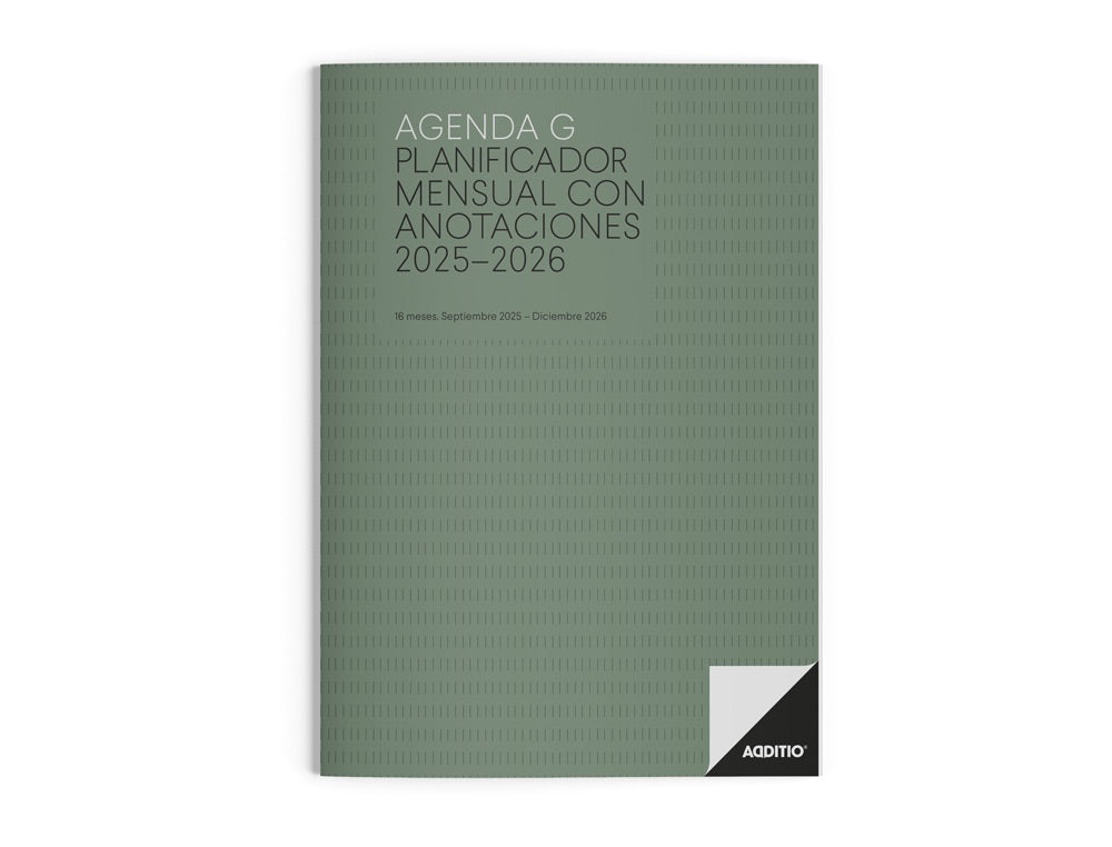 Agenda g mes vista additio planificador 16 meses 19,5x28,5 cm colores surtidos