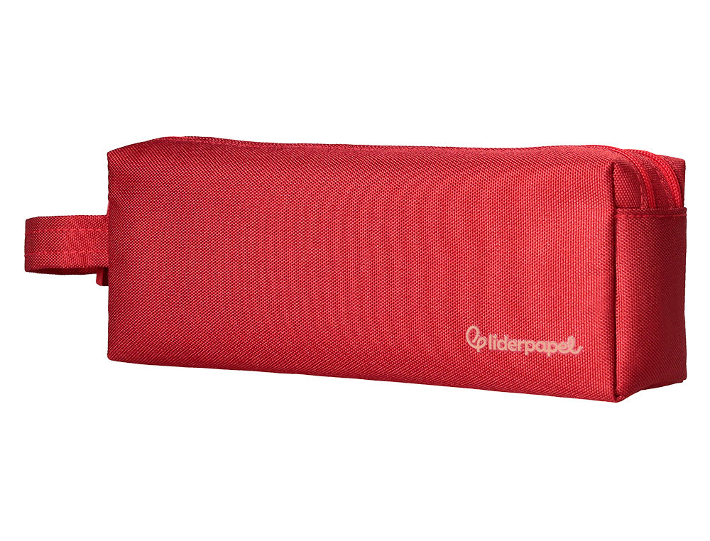 Estuche portatodo liderpapel classic rectangular con asa 2 cremalleras 210 x80mm 