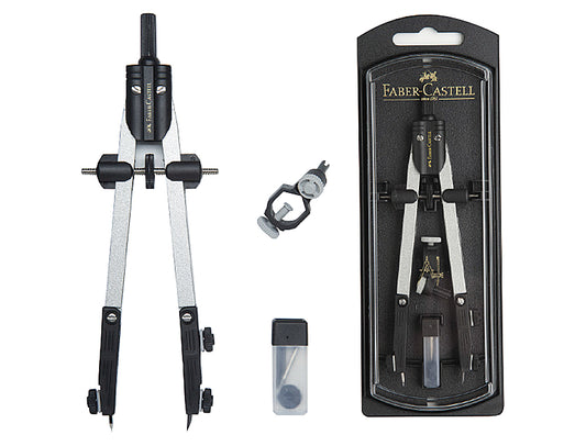 Compas faber castell escolar de ajuste rapido con adaptador universal