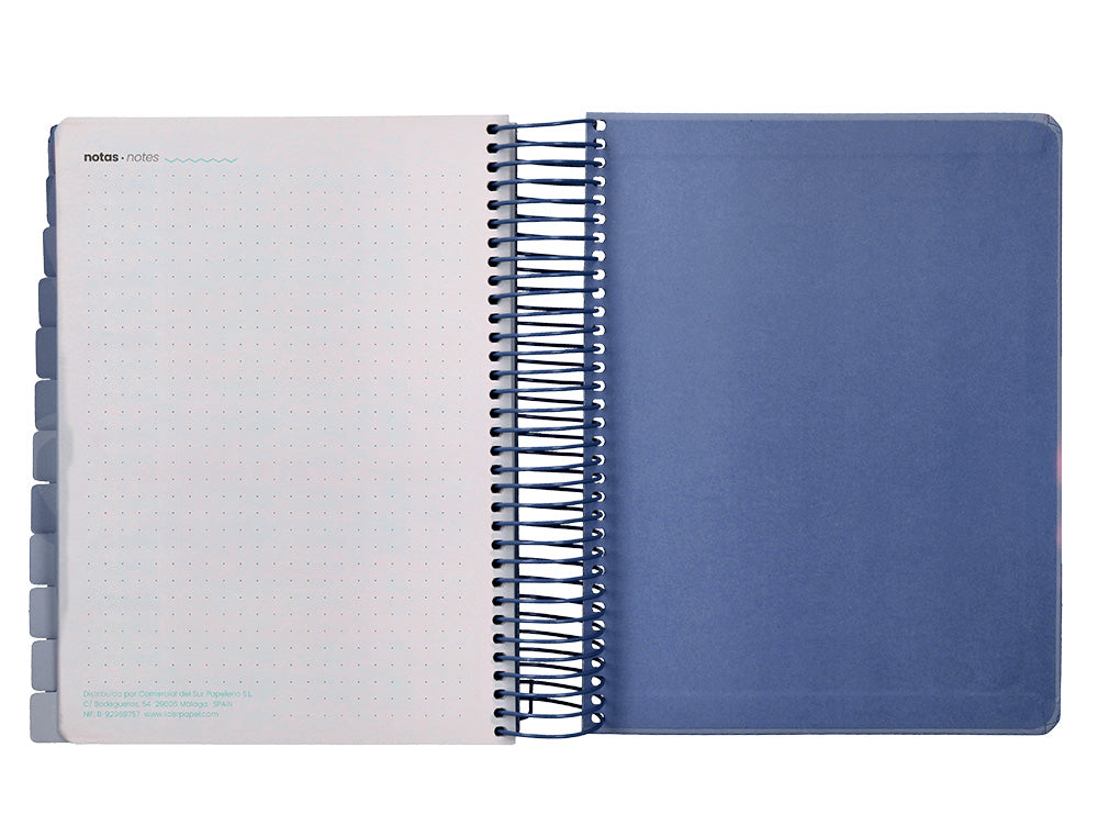 Agenda escolar liderpapel 25-26 espiral patterns militar gris dia pagina a5 bilingüe papel fsc 80 gr