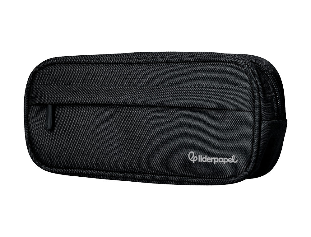 Estuche portatodo liderpapel classic ovalado 2 cremalleras con bolsillo delantero 210x90mm