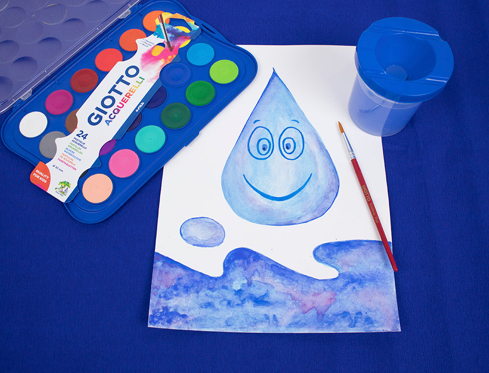 Acuarela giotto 24 colores con pincel estuche de plastico