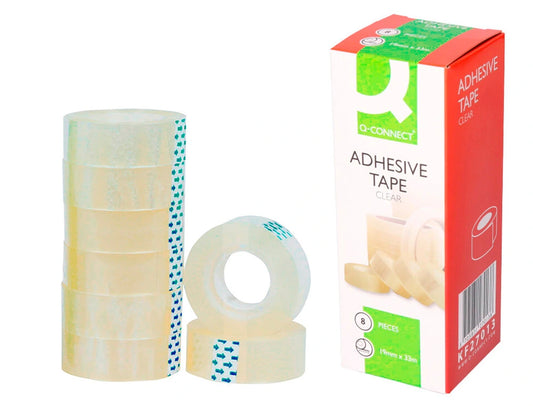 Cinta adhesiva q-connect transparente 33 mt x 19 mm