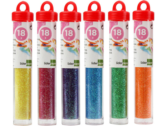 Purpurina liderpapel fantasia colores metalicos pasteles bote de 18 gr