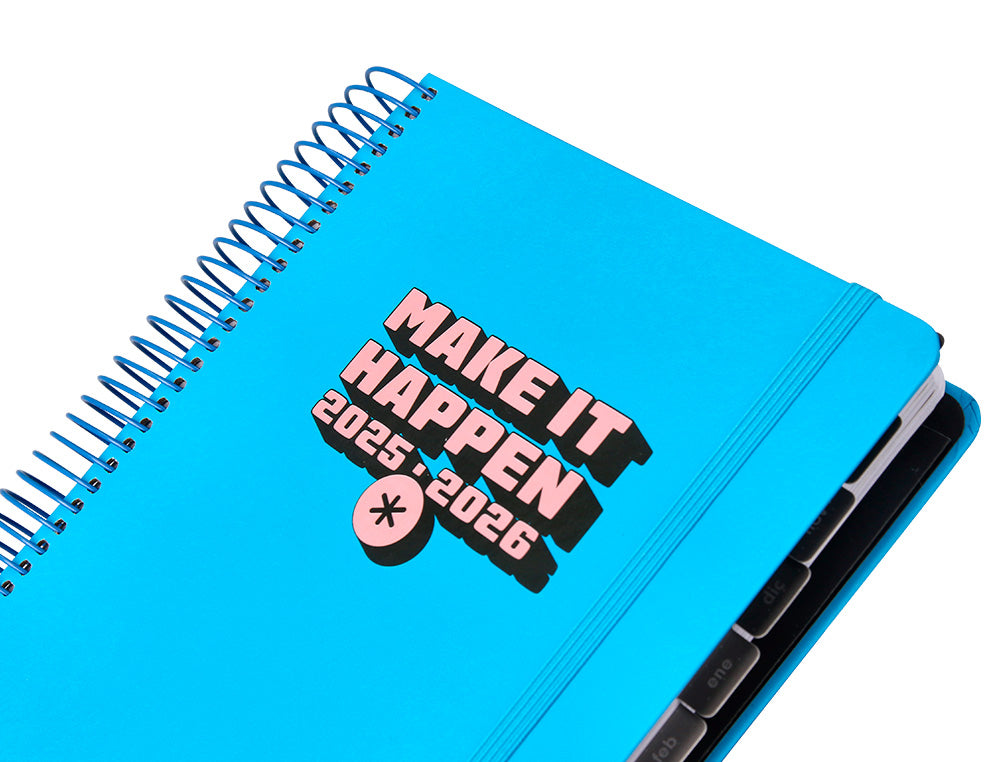 Agenda escolar antartik 25-26 espiral neon dia pagina a5 bilingüe papel fsc 80 gr