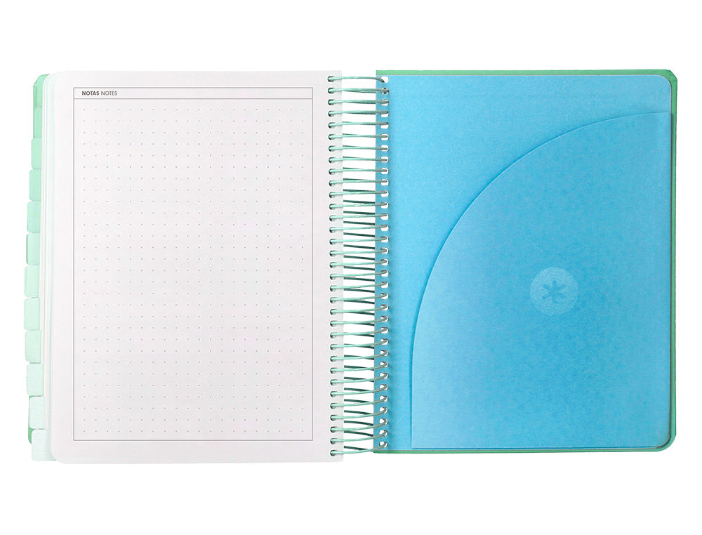 Agenda escolar antartik 25-26 espiral here and now azul pagina a5 bilingüe papel fsc 80 gr 80 gr