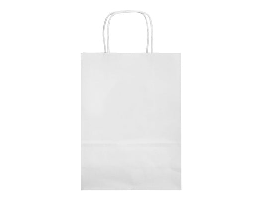 Bolsa papel q-connect celulosa blanco m con asa retorcida 270x370x12 mm